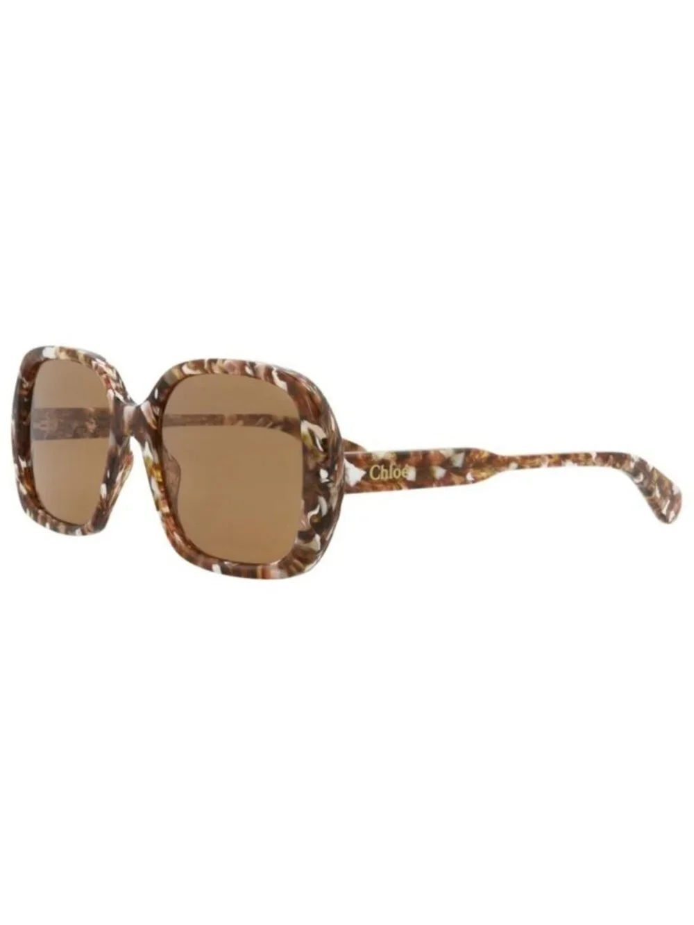 New Chloé Womens Square/Rectangle Havana Havana Brown Fashion Designer Sunglasse